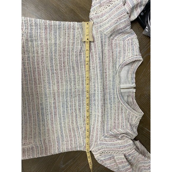 Ann Taylor Loft Rainbow Tweed Dress Medium Short Balloon Half Sleeve Pockets - Picture 11 of 11